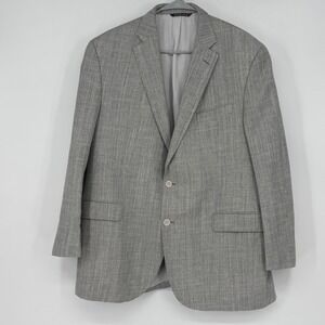 Jack Victor Blazer 43R Gray Wool Linen Sport Coat Made Canada